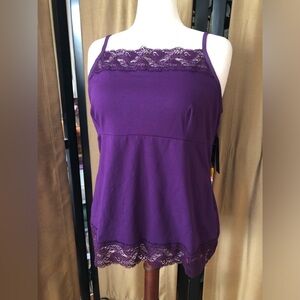 Apt.9 Purple Lace on Top & Around Bottom |Spaghetti Strap Camisole